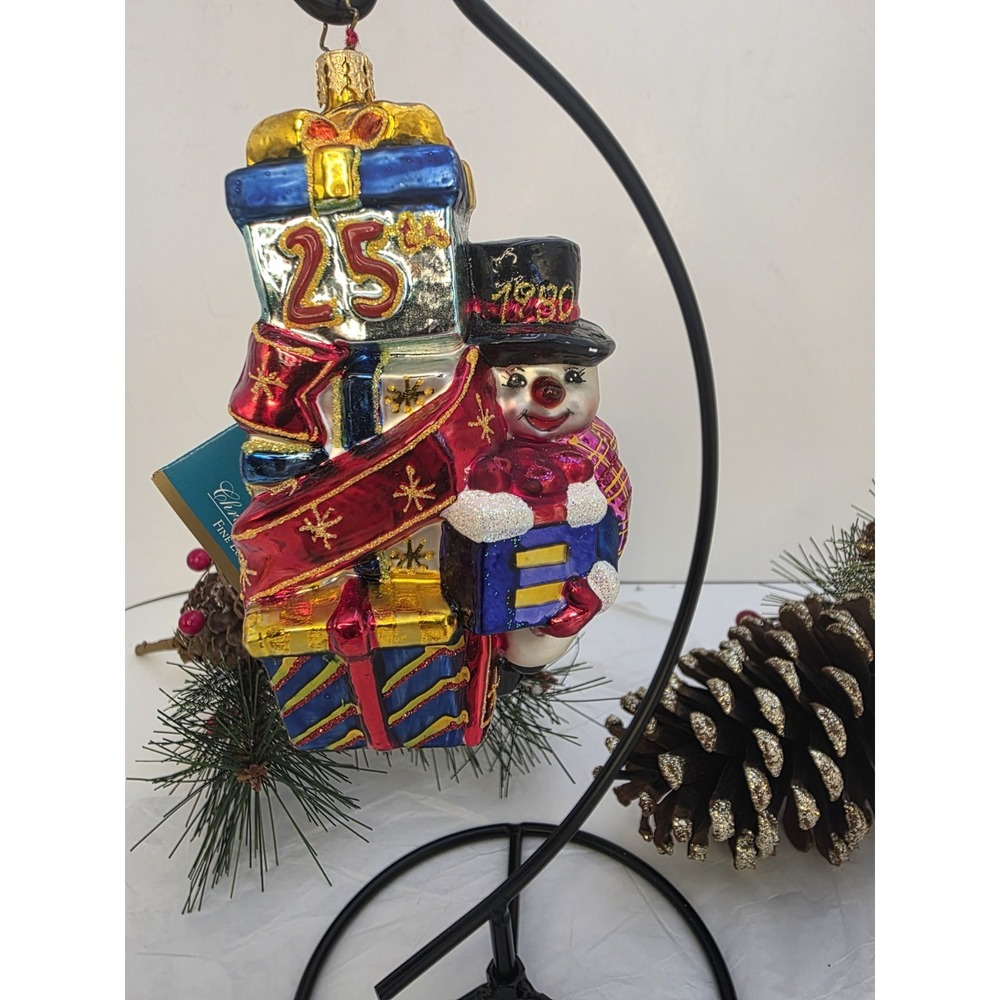 2005 Christopher Radko ANNIE 3011305 HRC 25th Anniversary Snowman Ornament Tag